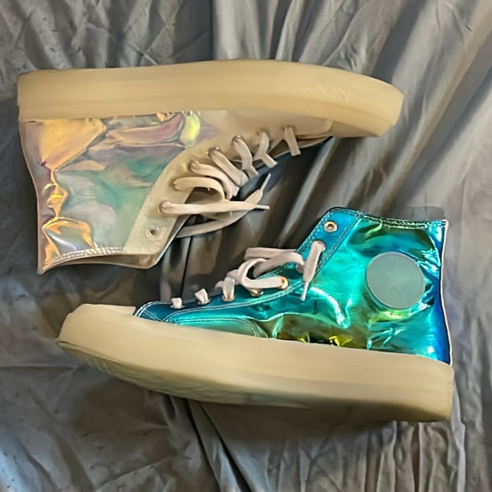 Holographic High-Top Sneakers